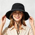 thumbnail image 2 of Women UPF 50+ Wide Brim Sun Hat, Breathable UV Protection Bucket Hat for Beach Travel, 2 of 5