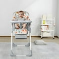 thumbnail image 2 of Baby High Chair, Foldable Highchair Dining Chair for Babies Toddlers, Adjustable Food Tray & Footrest, 3 Reclining Backrest, Adjustable Heights, Built-in Hidden Rear Wheels, 2 of 10