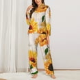 thumbnail image 3 of Bingfone Womens Pajama Sets Sunflower 5 Print,Long Sleeve Loungewear Pajamas Set-Large, 3 of 9