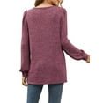 thumbnail image 4 of UVN Sweatshirts for Women Square Neck Long Sleeve Shirts Casual Tunic Tops, 4 of 7