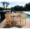 thumbnail image 5 of Outdoor Living and Style 5-Piece Eden Teak Traditional Slatted Back Square Patio Bar Set 46", 5 of 5