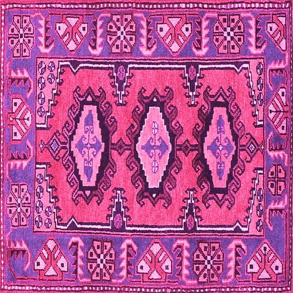 Ahgly Company Indoor Square Persian Pink Traditional Area Rugs, 4' Square