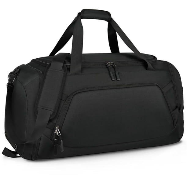 Maleta deportiva 55L,Maleta gym con Compartimento para Zapatos y Bosillo Impermeable,Maleta deportiva hombres y mujeres,Bolsa de viaje,Bolsas Deportivas,Negro