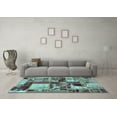 thumbnail image 3 of Ahgly Company Indoor Rectangle Patchwork Turquoise Blue Transitional Area Rugs, 2' x 3', 3 of 4
