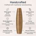 thumbnail image 2 of Leewadee Gold Wood Floor Vase - 34 inch Large Indoor Decorative Accent for Dried Flowers, 2 of 7