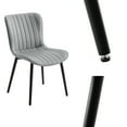 thumbnail image 6 of Modern Dining Chairs Set of 4, PU Leather Upholstered Kitchen Side Chairs with High Backrest, Heavy Duty, Cushions & Durable Metal Legs with Adjustable Feet for Kitchen, Dining Room,Restaurant,Grey, 6 of 7