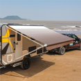 thumbnail image 1 of ALEKO Retractable RV Awning 8X8 ft Patio Camping Vinyl Waterproof Canopy Brown, 1 of 12