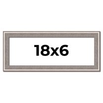 18x6 Frame Grey Real Wood Picture Frame Width 1.25 inches | Interior Frame Depth 0.5 inches | Hans