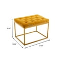 thumbnail image 5 of Accent Upholstered Velvet Ottoman Bench Button Tufted Seat Footstool Coffee Table Foot Stool Vanity Stool with Metal Golden Leg for Living Room Bedroom Makeup Room, Musterd Yellow, 5 of 7