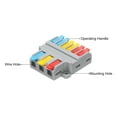 thumbnail image 4 of Uxcell 10pcs Din Rail Press Quick Terminal Blocks DIY Splicing Wire Connectors (3 in 6 out) 35A Terminal Blocks 18-10AWG, 4 of 6