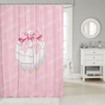 thumbnail image 2 of Manfei Pink Bowknot Shower Curtain 72Wx72L,3D Cartoon Volleyball Pattern Bathroom Curtain, 2 of 5
