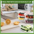 thumbnail image 3 of 5-Pack Borosilicate Glass Meal Prep Containers (36oz) - Airtight Lids, Stackable, Microwave/Oven/Freezer/Dishwasher Safe (4.5 Cup), 3 of 6