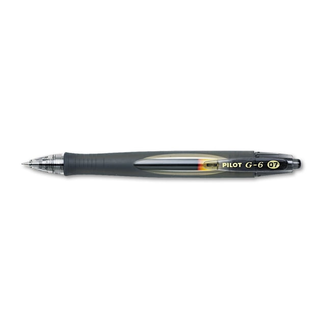 Bolígrafos de gel Pilot G6 Premium con punta fina de 0,7 mm, color negro, 12 unidades