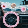 thumbnail image 2 of Crochet Steering Wheel Cover, Strawberry Steering Wheel Cover, 14-15 Inch, Universal Fit, 2 of 8