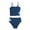 Z-Navy86, variant on Girl's Floral Print Tankini Set Stylish Spaghetti Strap Square Collar Sleeveless Top With Swim Bottoms Summer Two Piece Swimsuit For Big Kids
