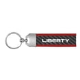 thumbnail image 2 of Jeep Liberty Real Carbon Fiber Strap with Red Leather Stitching Edge Key Chain, 2 of 4