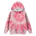 thumbnail image 4 of Kids Tie Dye Hoodie Pullover Sweatshirt Long Sleeve Soft Casual Hooded Top with Front Pocket for Girls, 4 of 4
