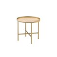 thumbnail image 1 of Acme Furniture Acme Furniture 82337-VV 82337-VV Table d'Appoint Dessus en Chêne & Finition Dorée, 1 of 2