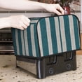 thumbnail image 7 of Toasting Machine Cover 4 Pieces 12.4×10.6×8.3in Dust-Proof Explosion-Proof Waterproof And Wear-Resistant Hollow Bottom Cyan Stripe_2, 7 of 7