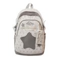 thumbnail image 2 of Celestial Star Commuter Daypack, Textured Cotton-Blend Large Rucksack for Women, Y2K Retro Star Embroidery Backpack with Detachable Star Pouch, Water-Resistant University Bag, 2 of 8
