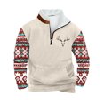 thumbnail image 2 of Goodtrade8 Mens Tops Zip Mock Neck Half Zipper Graphic Pocket Casual Long Sleeve Oversized Sweatshirt, 2 of 3