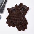 thumbnail image 3 of Generic Lightweight Knit Goat Leather Touchscreen Motorcycle Gloves - Brown, Size L, 3 of 6