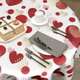 thumbnail image 5 of Valentine''s Day Red and Gold Love Heart Tablecloth 60 Inch Round Decorative Sweet Romantic Watercolor Table Cloths Polyester Fabric Table Cover for Home Outdoor Wedding Anniversary Party, 5 of 6