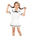 thumbnail image 4 of RMGVDSD Girl's 2 Piece Outfits Summer Girls Outfits Set Preppy Style Short Sleeve Collar T Shirt + Pleated Skirt Short Skirts Two Piece Set 4 Years, 4 of 6
