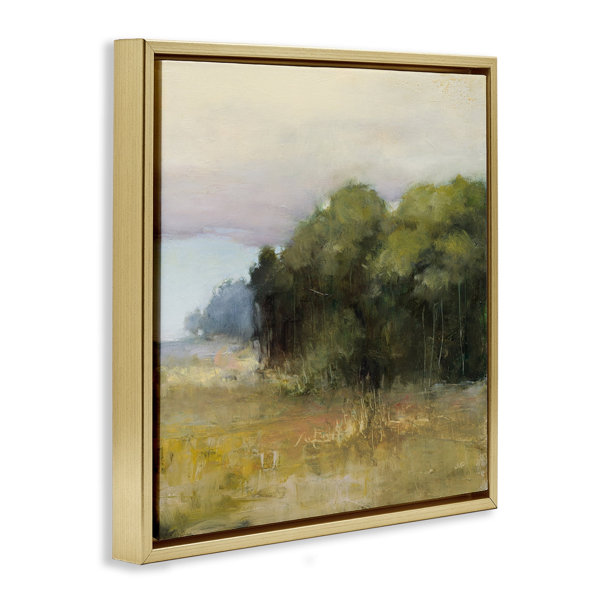 Stupell Industries Edge Of Forest Landscape Landscape & Nature Painting Gold Floater Framed Canvas Art Print Wall Art, 25 x 25