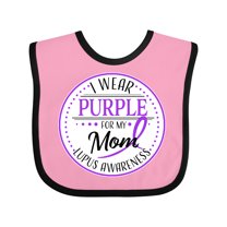Inktastic I Wear Purple for my Mom- Lupus Awareness Boys or Girls Baby Bib