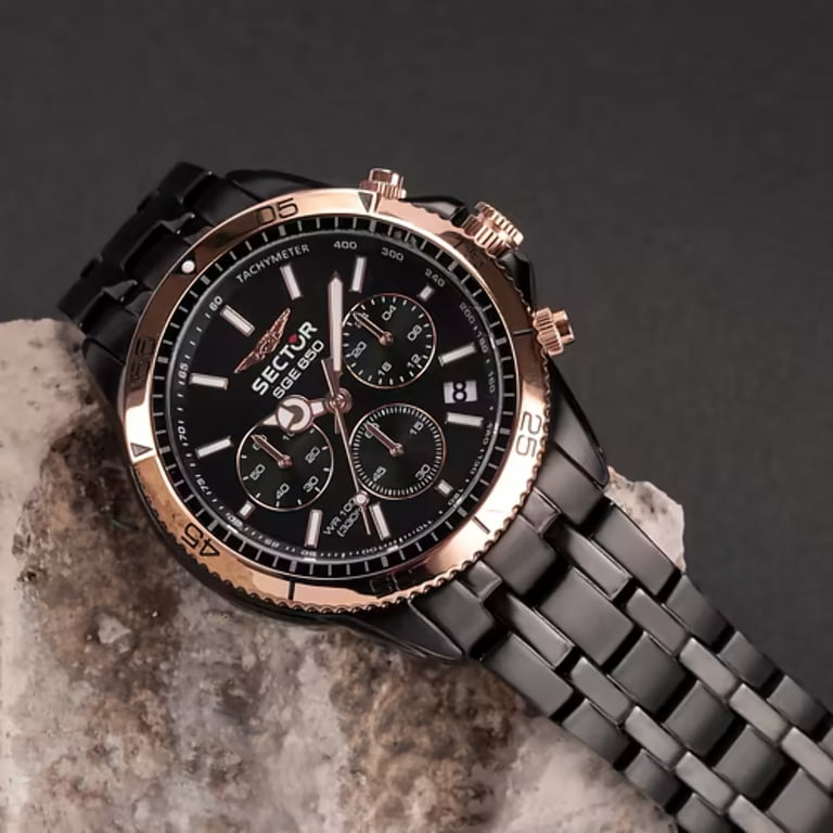 Sector R3273962004- SGE 650 Chronograph Stainless Steel Black Dial