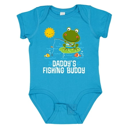 

Inktastic Daddys Fishing Buddy Cute Frog Gift Baby Boy or Baby Girl Bodysuit