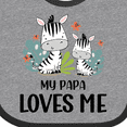 thumbnail image 4 of Inktastic Zebra My Papa Loves Me Boys or Girls Baby Bib, 4 of 4