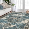 thumbnail image 4 of YOUFORTONG 8'x10' Washable Area Rug, Large Vintage Rug for Living Room Bedroom, Non Slip Backing Stain Resistant Indoor Carpet, Soft Low Pile Home Decor Floor Mat for Dining Room & Office,Blue, 4 of 7