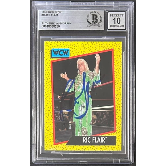 Ric Flair Signed 1991 Impel WCW Card #45 Beckett Auto 10 18338250