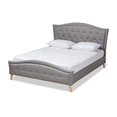 thumbnail image 2 of Baxton Studio Felisa Modern and contemporary grey Fabric Upholstered and Button Tufted King Size Platform Bed, 2 of 5