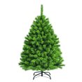 thumbnail image 1 of Costway 4.5ft Green Flocked Hinged Artificial Christmas Tree w/ Metal Stand Green, 1 of 10