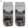 thumbnail image 6 of Anvazise Women's Men's Fashion Animal Cute 3D Cat Printed Casual Soft Ankle Socks color 4, 6 of 12