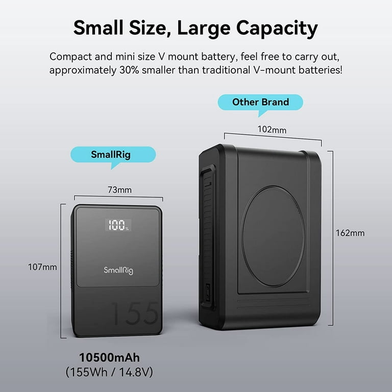 SmallRig Rechargeable V Mount Battery VB155, 10500mAh, 155Wh SmallRig Rechargeable V Mount Battery VB155, 10500mAh, 155Wh