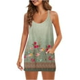 thumbnail image 1 of Womens Summer Sleeveless Mini Dress V Neck Spaghetti Strap Sundress Athletic Short Dress with Pockets, 1 of 5