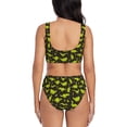 thumbnail image 3 of Wukai Cute Dinosaurs (2) Women's Bikini Set Two Piece,wimsuit High Waisted V Neck Twist Front Adjustable Spaghetti Straps Bathing Suit-X-Large, 3 of 7