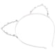 thumbnail image 4 of FELTECHELECTR Diadema de diamantes de imitación con orejas de gato para fiesta de disfraces (plateada), 4 of 5