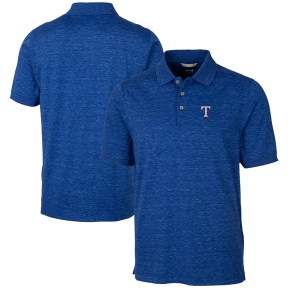 Men's Cutter & Buck Royal Texas Rangers Advantage Space Dye Tri-Blend Polo