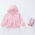 thumbnail image 2 of Child Padded Jacket Dqueduo Boys And Girls Summer Casual Fashion Hooded Zip Up Sun Protection Loose Jacket With Pockets Pink 5-6 Years, 2 of 5