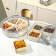 thumbnail image 7 of Divided Serving Tray, Compartments Snack Box For Candy, Nuts, Cookies, Fruit Silver Milk - Round YIWEI, 7 of 7