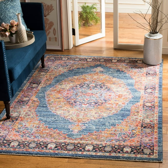 SAFAVIEH Nirvana Kingsley Floral Area Rug, Navy/Multi, 4' x 6'