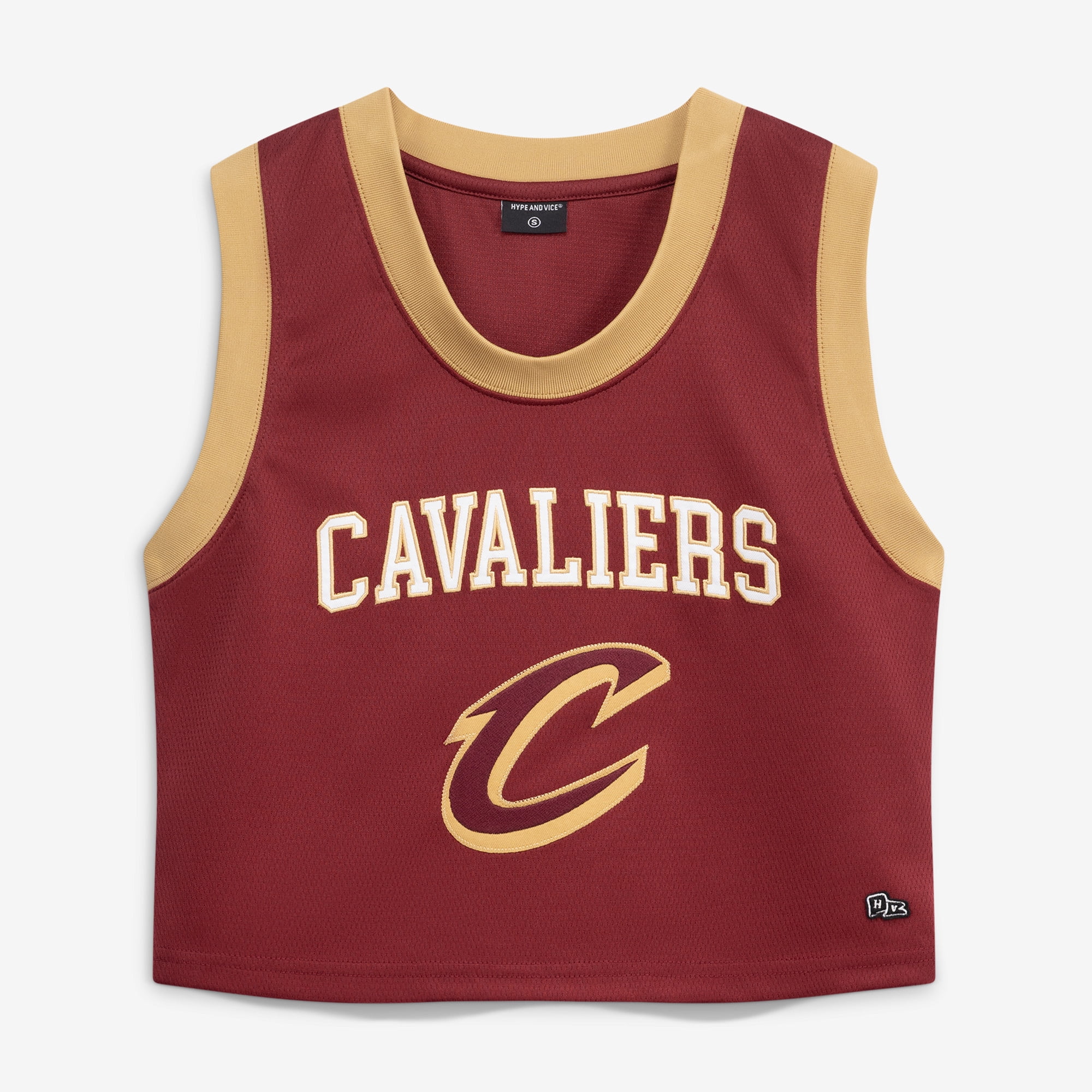 Women's Hype and Vice Wine Cleveland Cavaliers Cropped Basketball Scoop Neck Tank Top