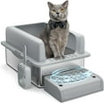 thumbnail image 2 of EastVita 8 Inch Stainless Steel Cat Litter Box, Open Top High Sided, Dark Gray, 2 of 8