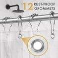 thumbnail image 2 of Shower Curtain Liner 2 Pack, 72 x 96 Inches Extra Long PEVA Plastic Shower Liner with 3 Weighted Stones and 12 Rustproof Metal Grommet, Lightweight Waterproof Shower Curtain - Clear, 2 of 4