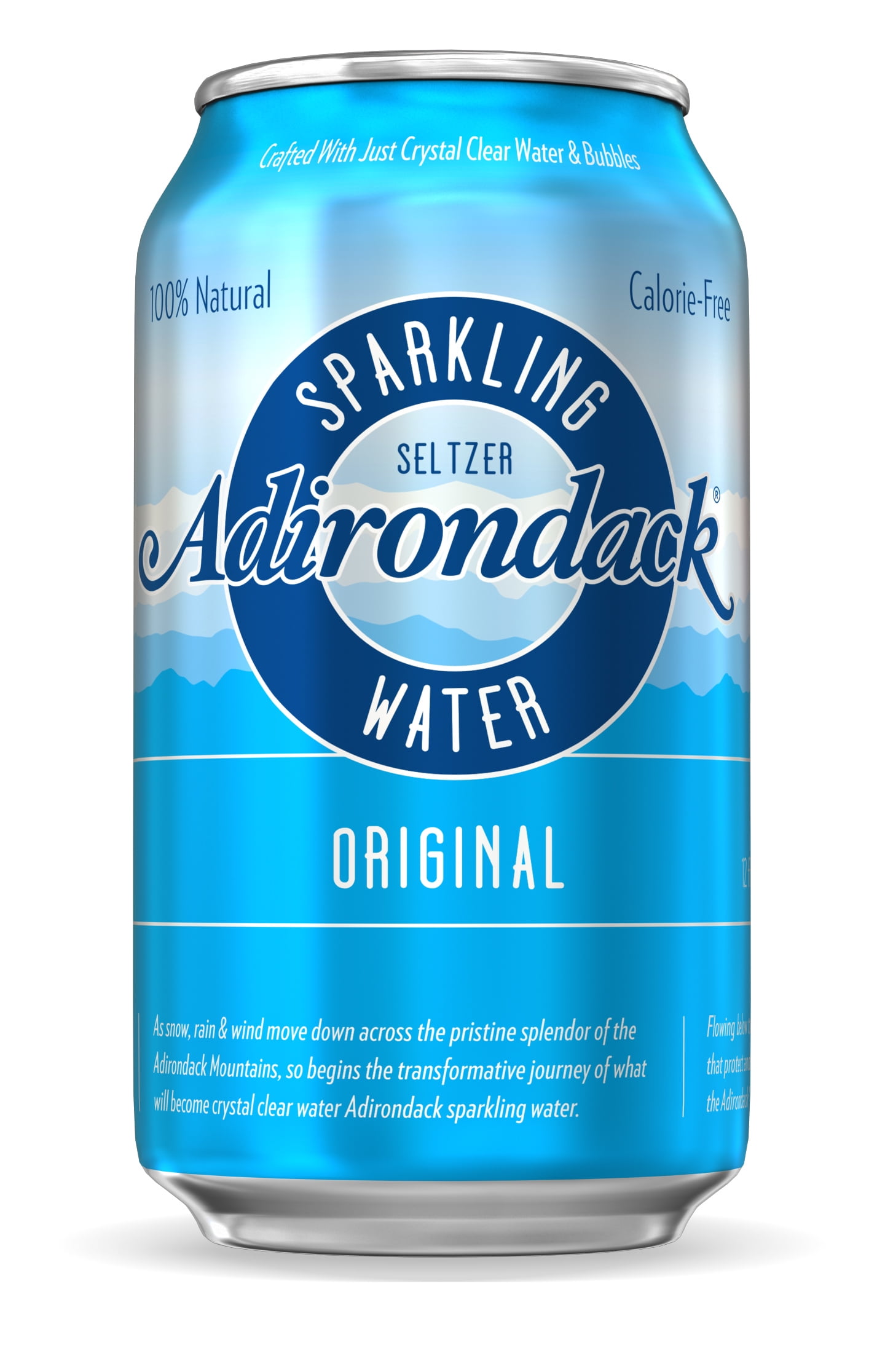 Adirondack 12 oz Plain Seltzer Sparkling Water Can, 24 Count